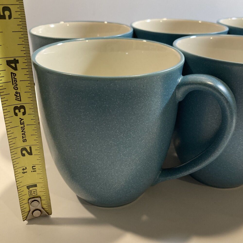 Noritake COLORWAVE Turquoise Mugs 8093 12oz Stoneware Lot Of 6 - Picture 7 of 8